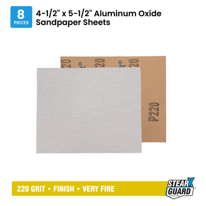 Spyder 8-Sheets Alum Oxide 220 Grit Sandpaper with Stearate, 4.5 x 5.5 Inch, large image number 6