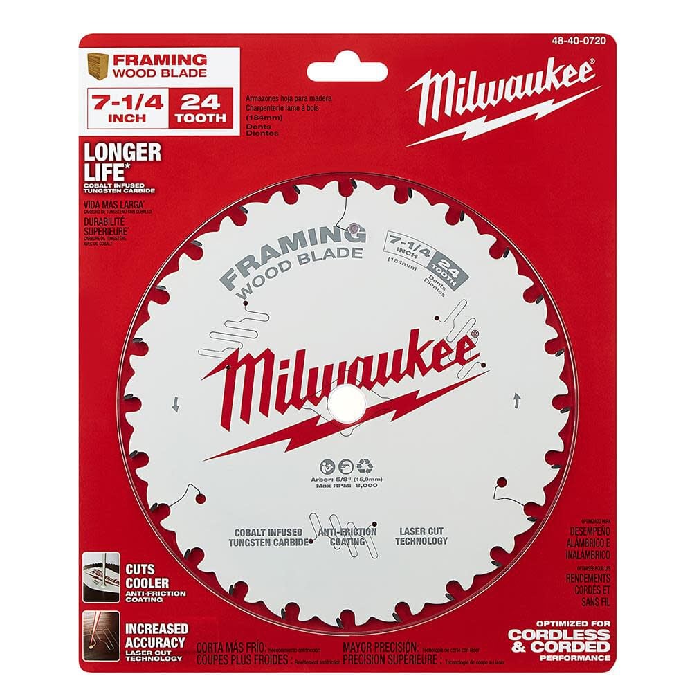 Milwaukee 7-1/4 Inch 24T Pack of 10 Framing Circular Saw Blades, large image number 6