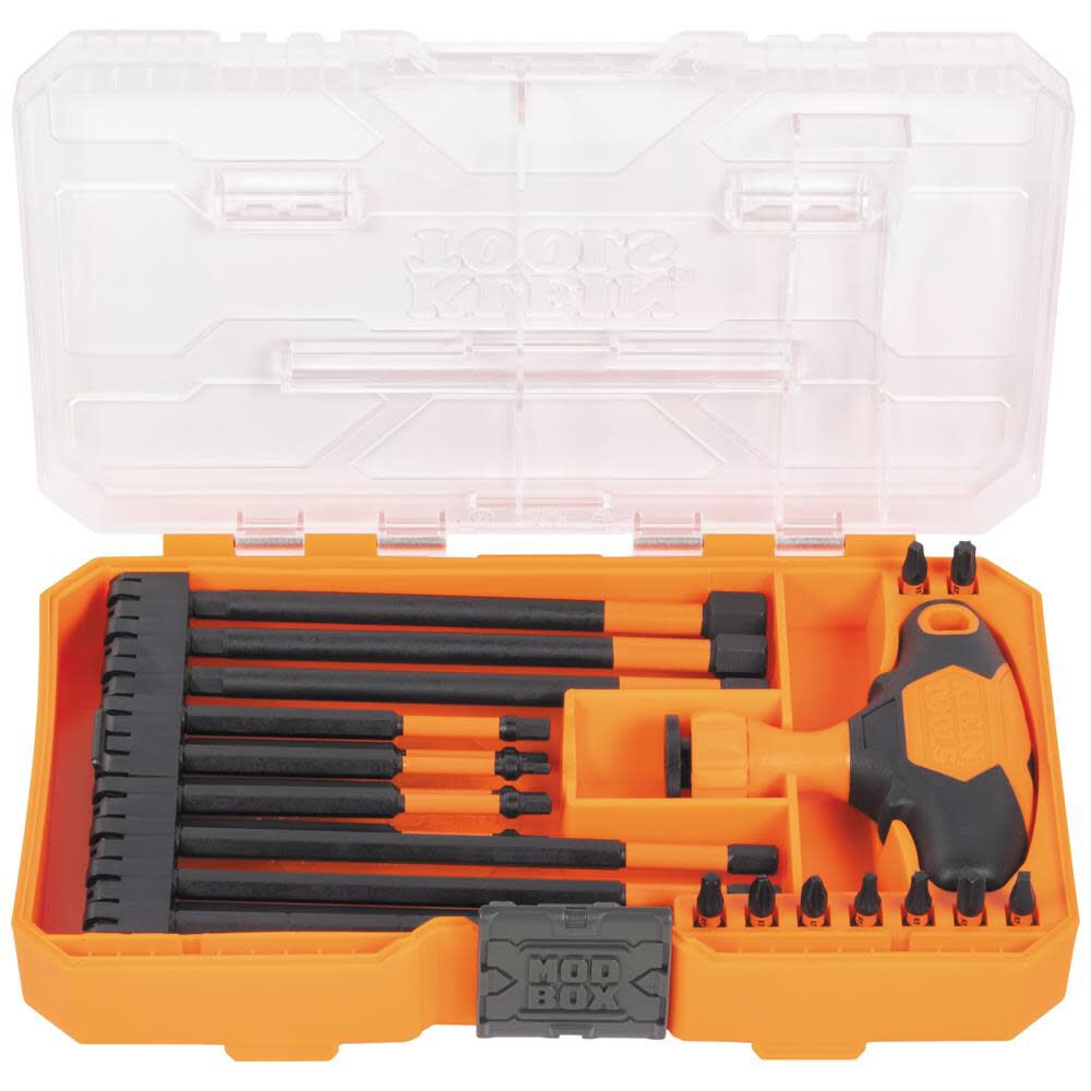 Klein Tools Impact-Rated Interchangeable Ratcheting T-Handle Set, 23 Pieces, large image number 1