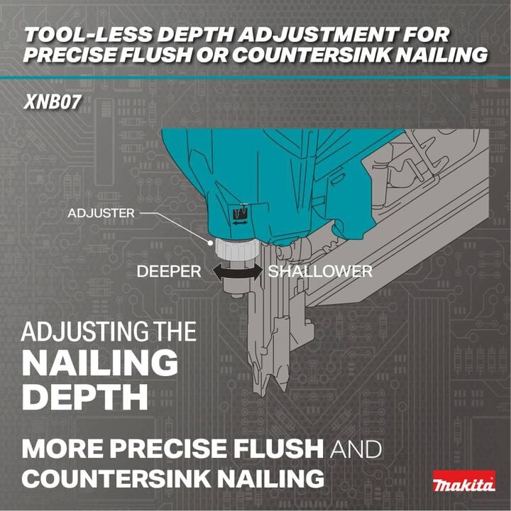 Makita 18V LXT Lithium-Ion Brushless Cordless 30 Degree Clipped Head 3-1/2 Inch Framing Nailer 4 Ah Kit, large image number 7