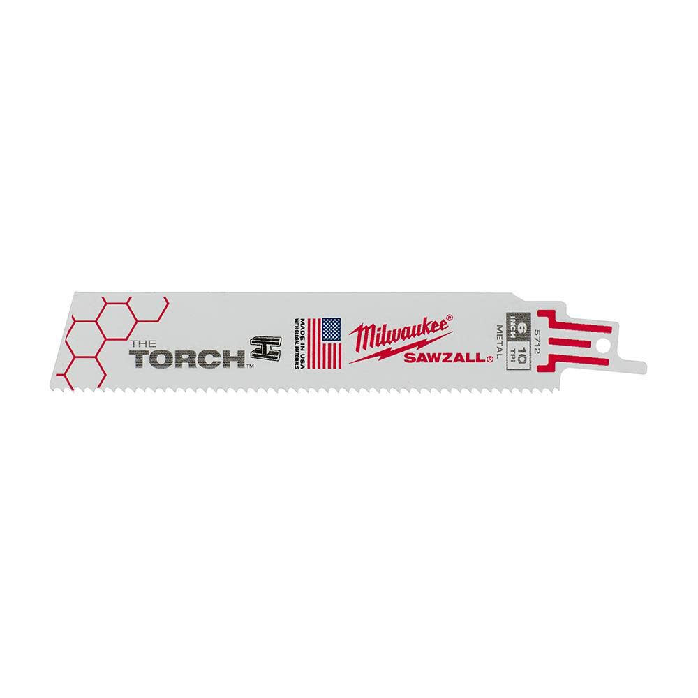 Milwaukee 6 in. 10 TPI THE TORCH SAWZALL Blades 5PK, large image number 1