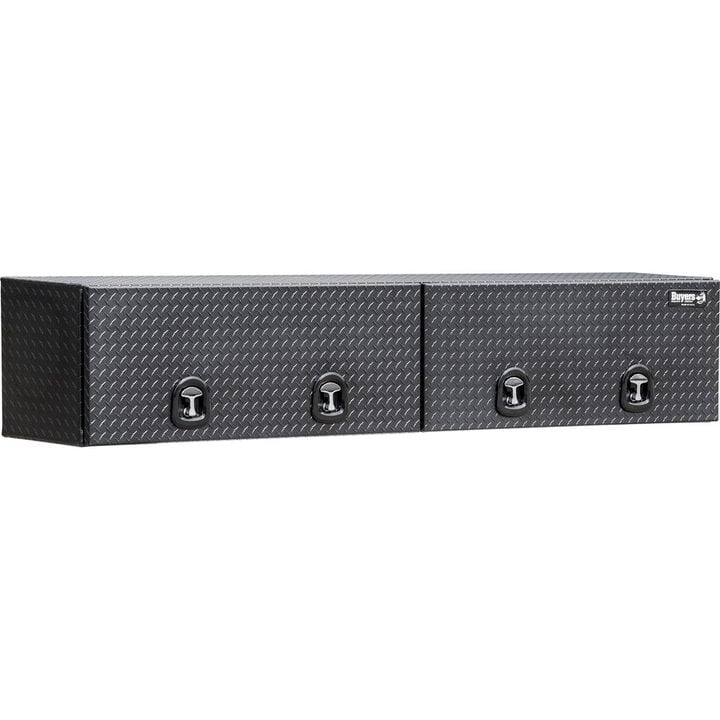 Buyers Products Company 18x16x96 Textured Matte Black Diamond Tread Aluminum Topsider Truck Box with Flip-Up Door, large image number 0