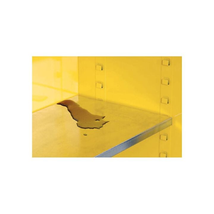 Justrite 12 Gallon Yellow Steel Self Close Flammable Cabinet, large image number 3