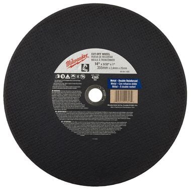 Milwaukee Chop Saw Cutting Wheel 14 In. x 3/32 In. x 1 In., large image number 0