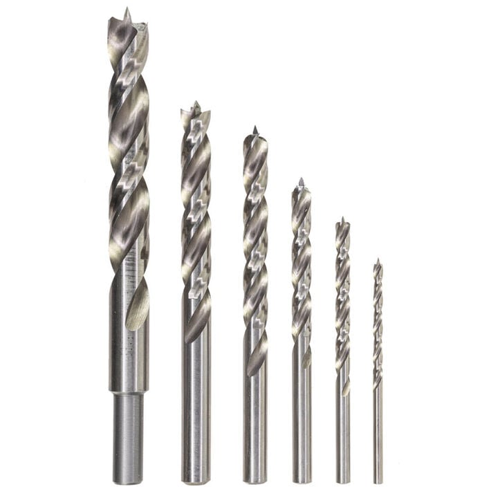Spyder Assorted Brad Point HSS Twist Drill Bit Set, 1/8 - 1/2 Inch, 6 Pieces