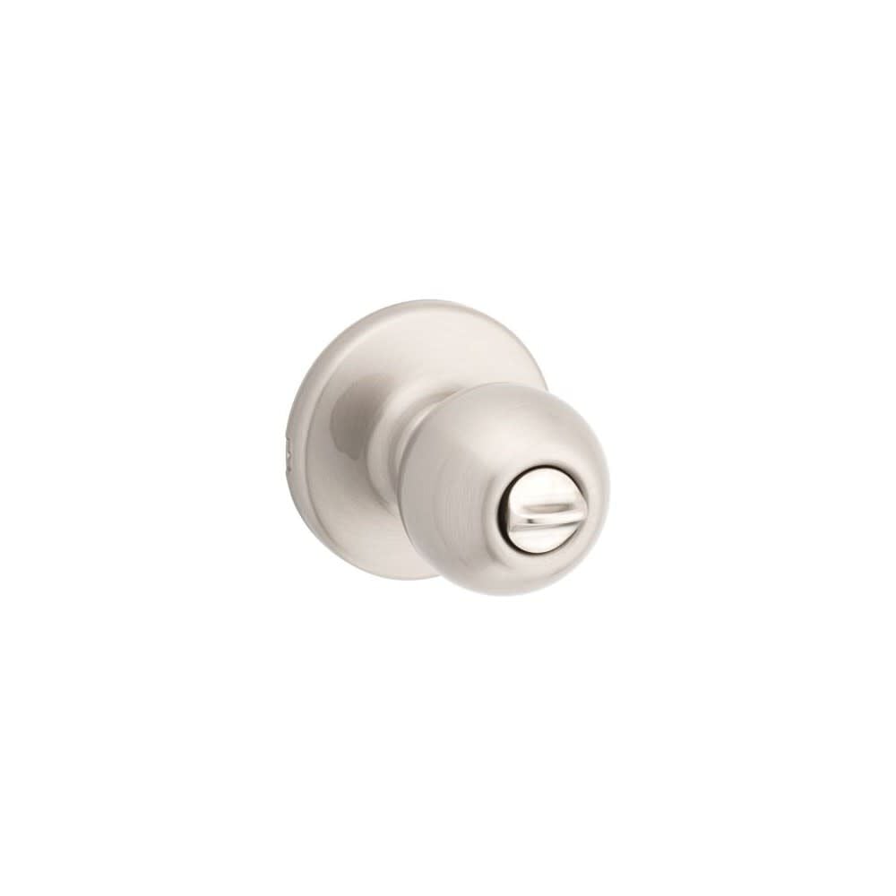 Kwikset Polo Door Knob Satin Nickel Bed & Bath Privacy Round – 93001-915
