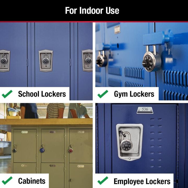 Master Lock 1.875-in Chrome with Black Dial Steel Shackle Combination Padlock, large image number 2