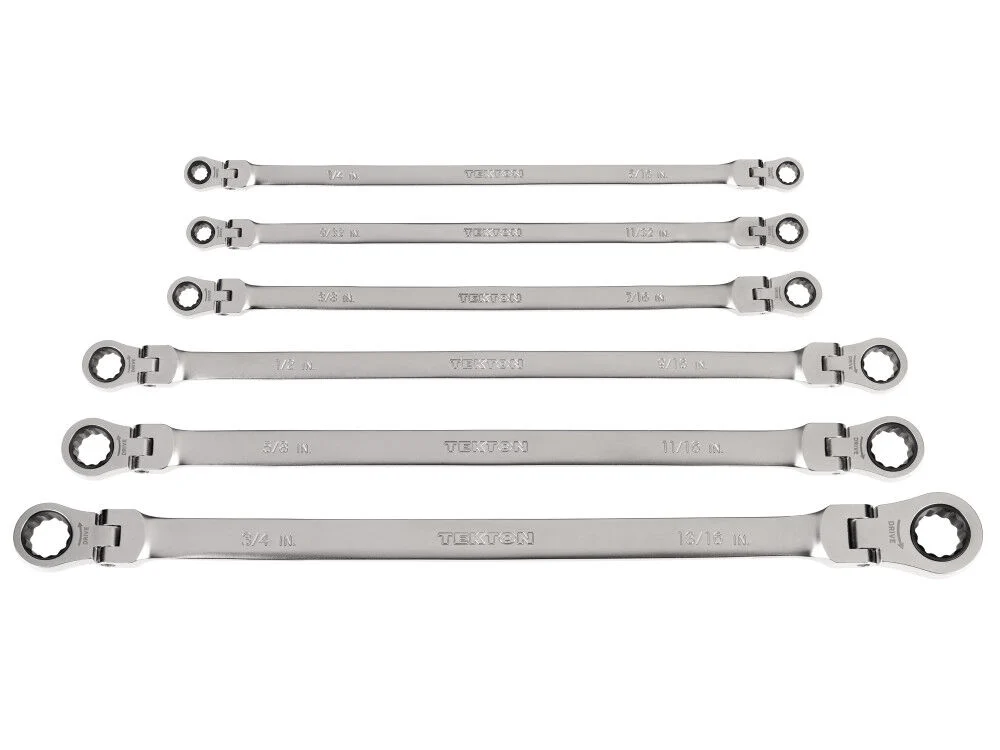 Tekton Flex Head Ratcheting Box End Wrench Set, 6 Piece (1/4-13/16 Inch), large image number 1