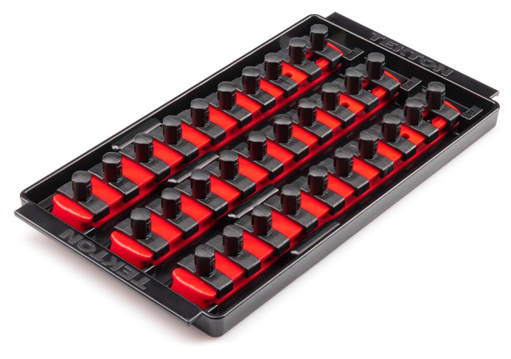 Tekton 30 Slot Universal Socket Organizer for 3/8 Inch Drive Sockets and Bit Sockets, Red, large image number 2