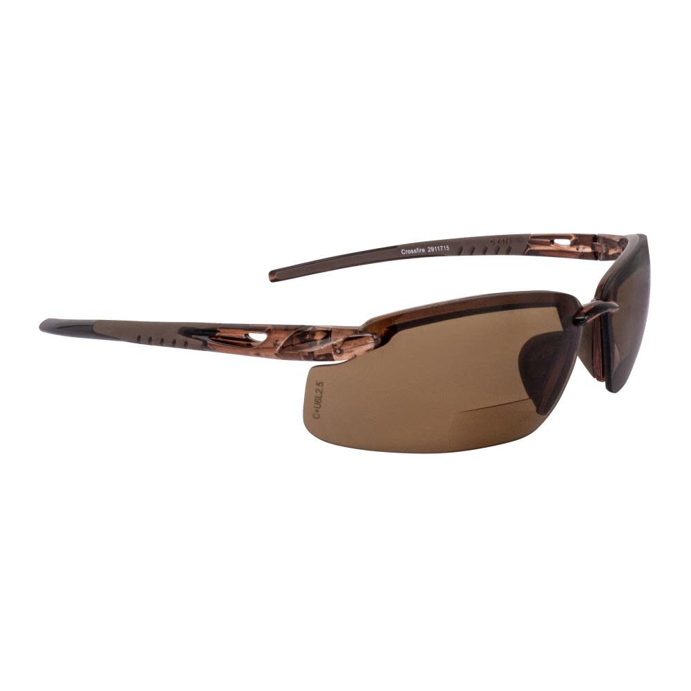 Radians ES5 Bifocal Safety Eyewear Crystal Brown Frame HD Brown Lens 1.5 Diopter, large image number 1