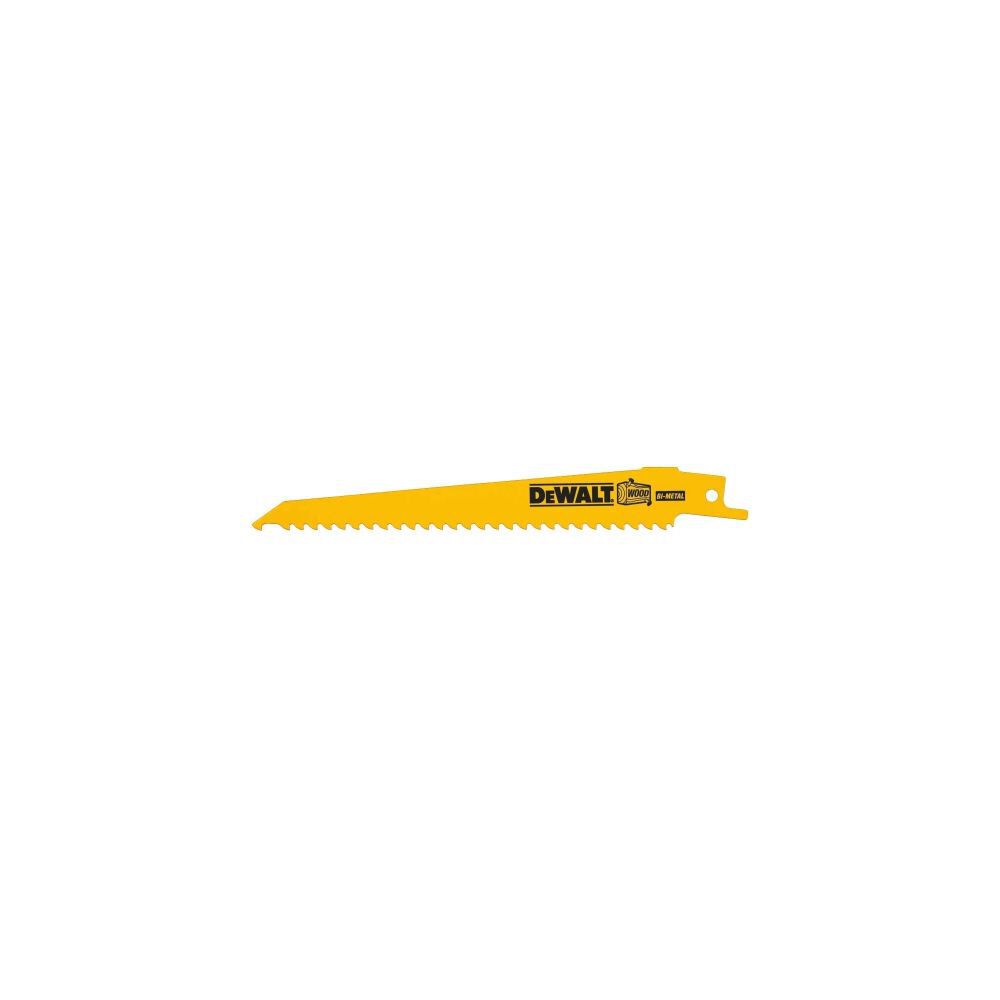 DEWALT 6 In. 3 TPI Taper Back Bi-Metal Reciprocating Blade (5 pack), large image number 4