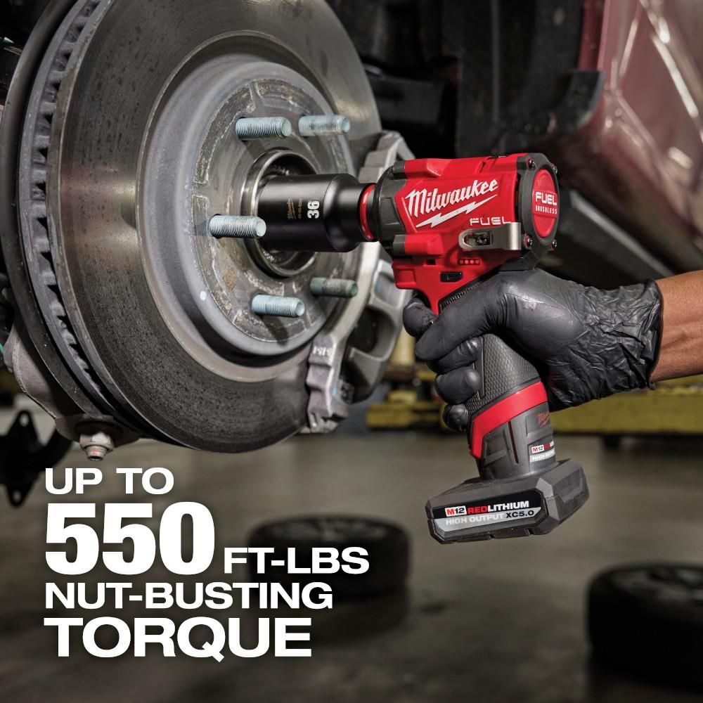Milwaukee M12 FUEL Stubby 1/2 Inch Impact Wrench Kit, large image number 11