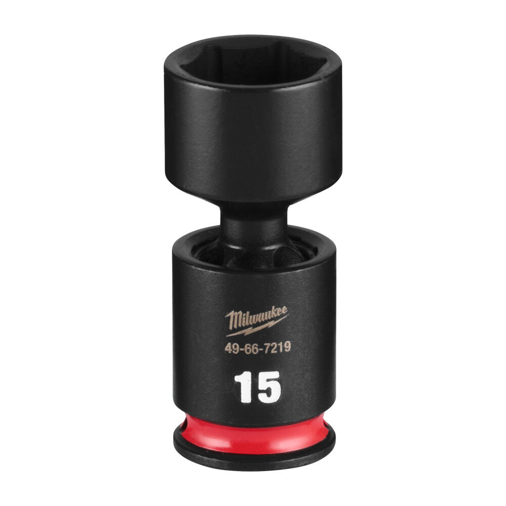 Milwaukee SHOCKWAVE Impact Duty 1/4 Inch Drive 15MM Standard Swivel Socket - 49-66-7219