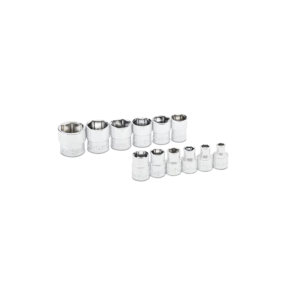 GEARWRENCH 1/4in Drive 6 Point Metric Stubby Length Socket Set 12pc, large image number 1