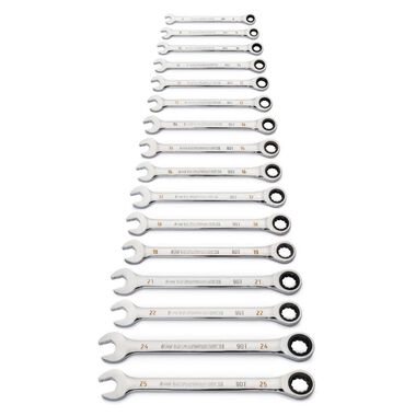 GEARWRENCH 30 Piece 90T 12 Point Metric & SAE Combination Ratcheting Wrench Set Bundle
