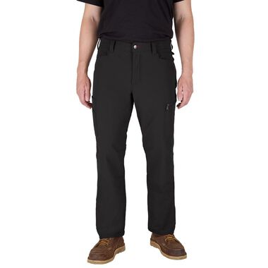 Milwaukee Men's Black FREEFLEX Tech Work Pants with 7 Pockets, 38x32