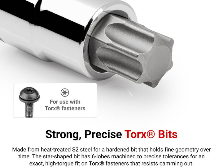 Tekton 1/2 Inch Drive Torx Bit Socket Set with Rail, 9-Piece (T30-T80), large image number 1