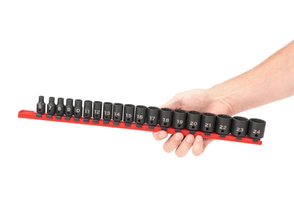 Tekton 3/8 Inch 12 Point Impact Socket Set, 19 Pieces (6-24 mm), large image number 3