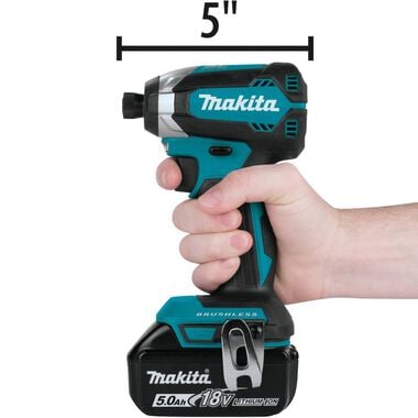 Makita 18V LXT Lithium-Ion Brushless Cordless Impact Driver Kit (5.0Ah), large image number 5