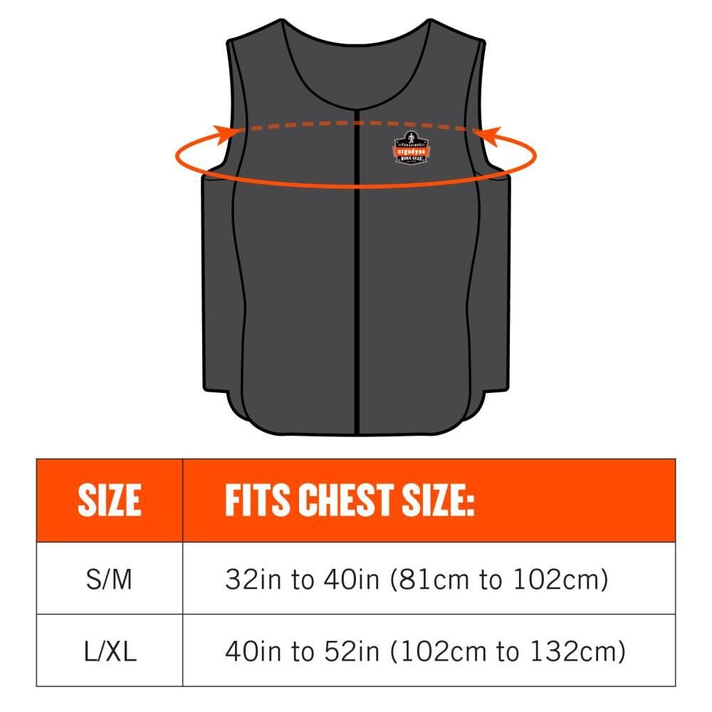 Ergodyne Chill Its 6260 Lightweight Phase Changing Cooling Vest with Rechargeable Ice Packs, Black, L/XL, large image number 6