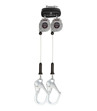Falltech 9 ft. DuraTech Personal Leading Edge Cable SRL Twin Leg with Steel Rebar Hooks