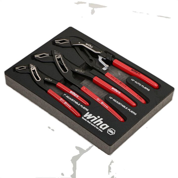 Wiha Classic Grip V Jaw Tongue and Groove Pliers Tray Set 3pc, large image number 1