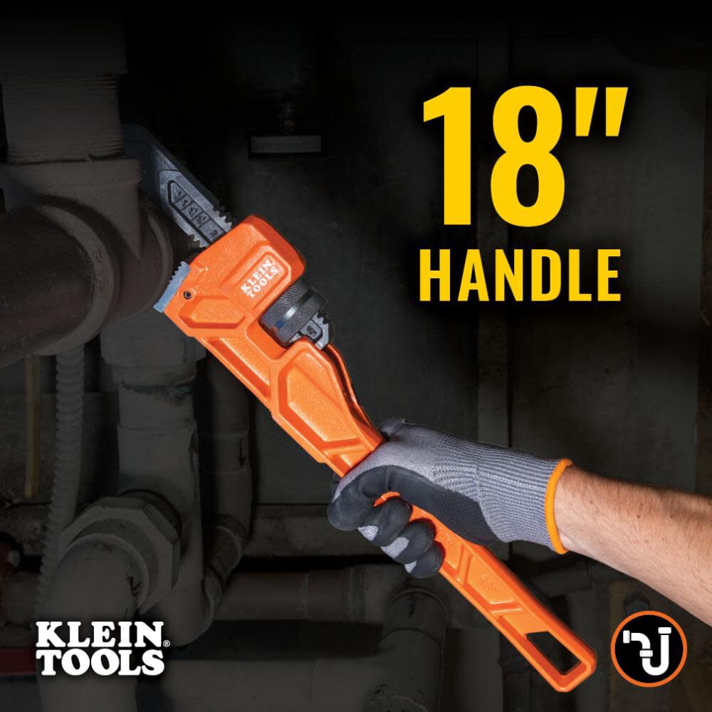 Klein Tools Cast Iron Pipe Wrench, 18-Inch, large image number 3