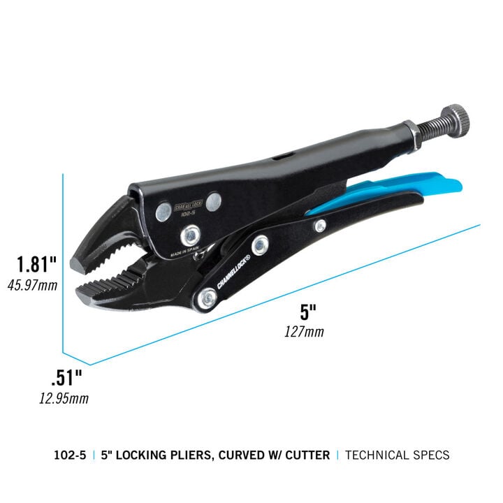 Channellock 5" Locking Pliers, Curved Jaw, large image number 7