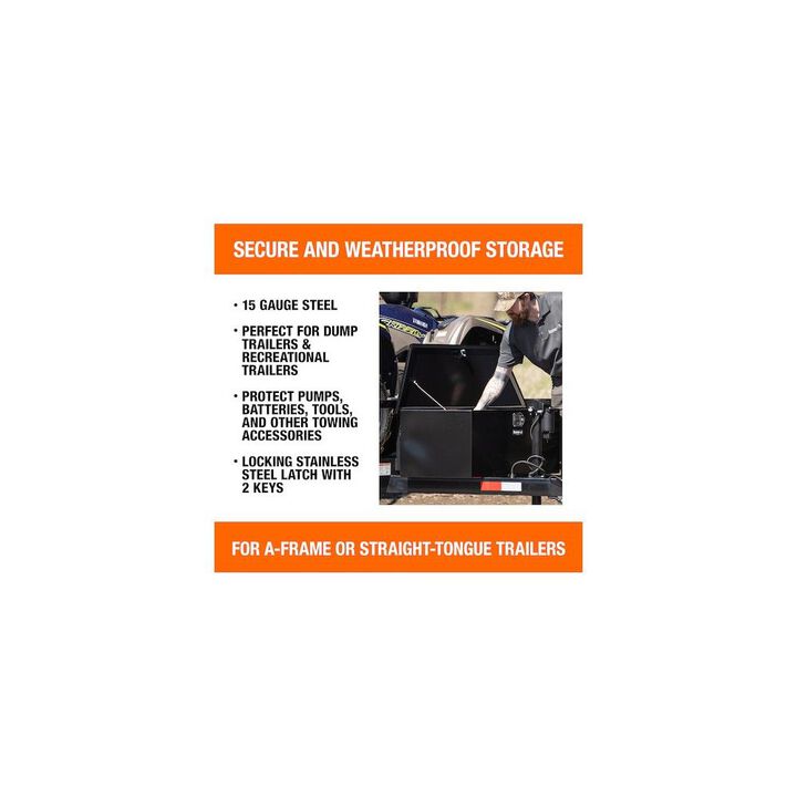 Buyers Products Company 35 Inch Wide Gloss Black Steel Trailer Tongue Truck Box, large image number 3