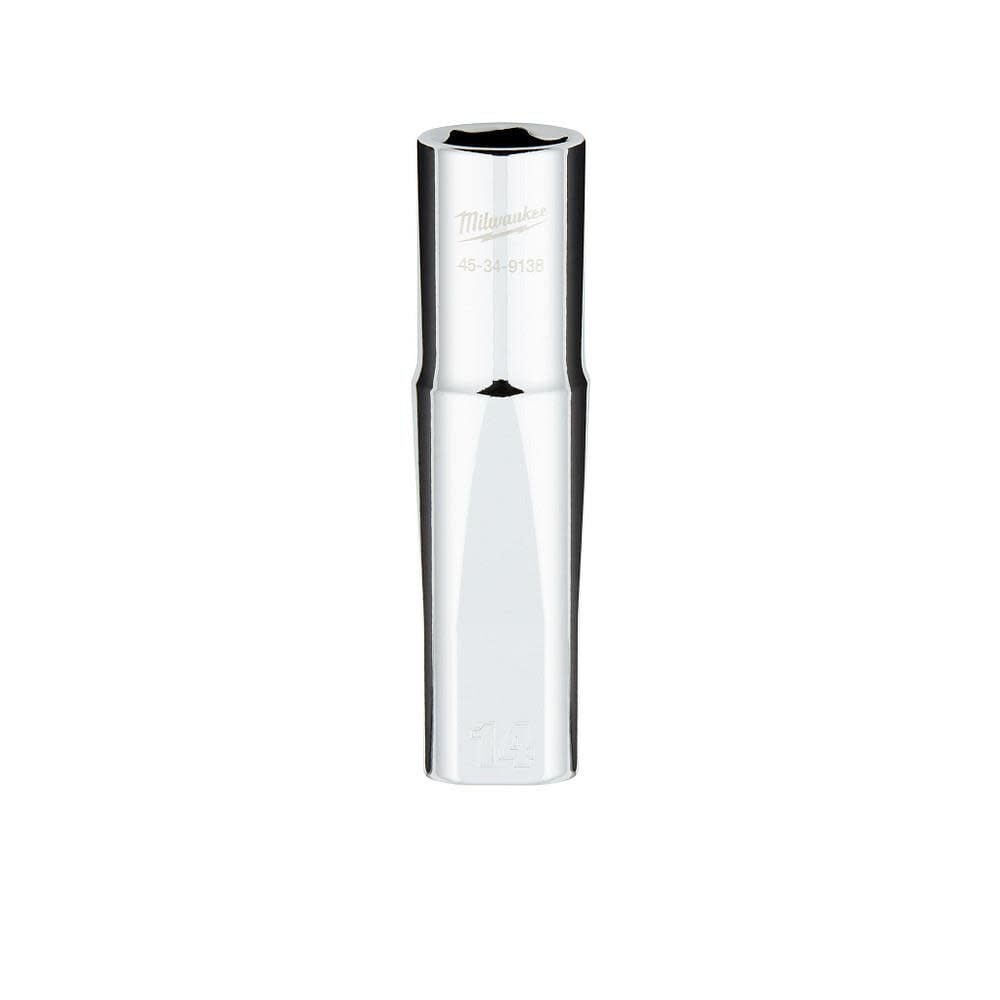 Milwaukee 1/2 in. Drive 14MM Metric 6-Point Deep Socket with FOUR FLAT Sides, large image number 1