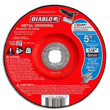 Diablo Tools 5 in. Type 27 Metal Grinding Disc for X-Lock and All Grinders