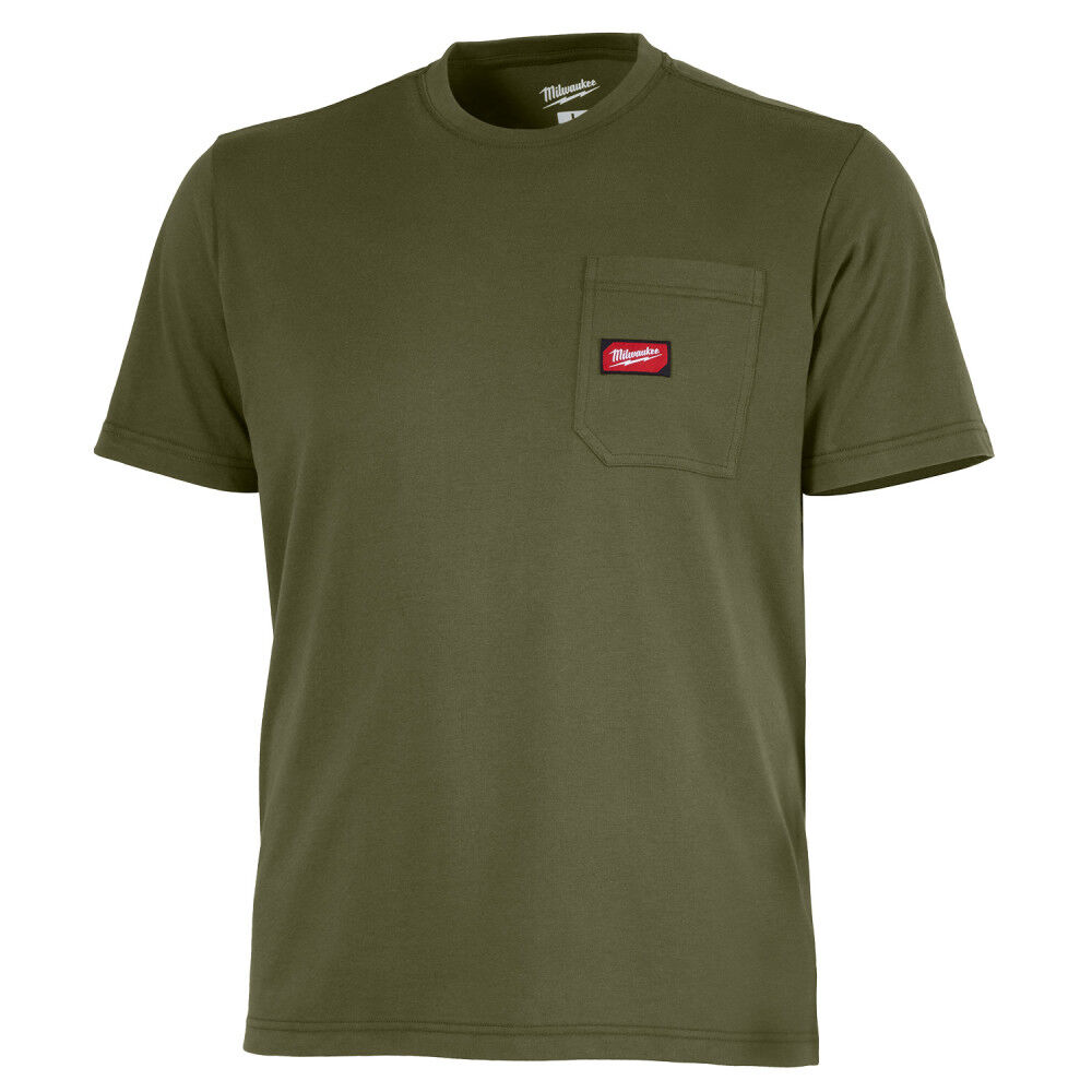 Milwaukee GRIDIRON Pocket T-Shirt Short Sleeve Green Size Medium - 605GN-M