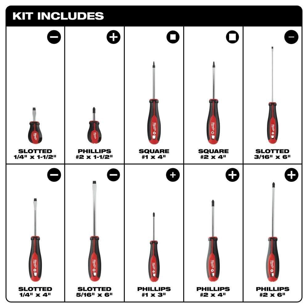 Milwaukee 10 Piece Screwdriver Kit, large image number 2