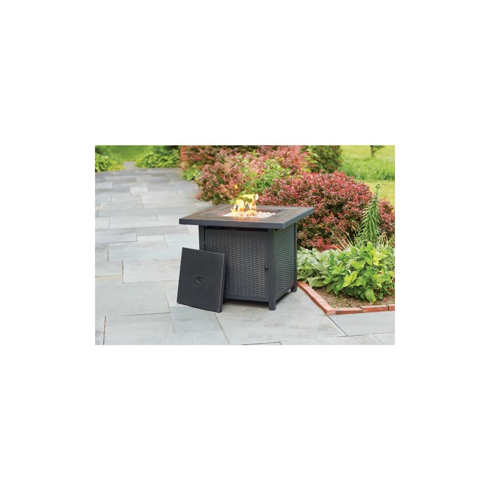 Living Accents Propane Fire Kit 30in Black Steel Square SRGF11626B from