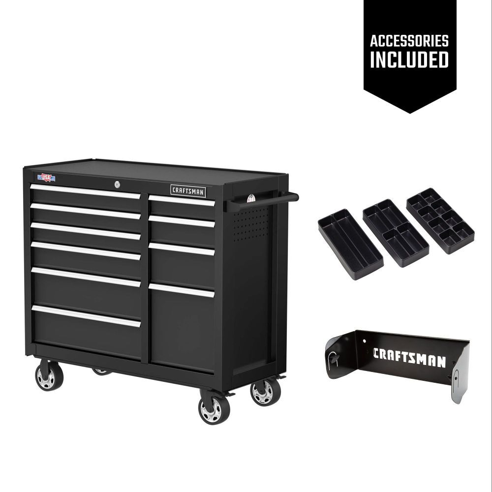 CRAFTSMAN S2000 41 Inch 10-Drawer Cabinet Tray & Holder, Black, large image number 1