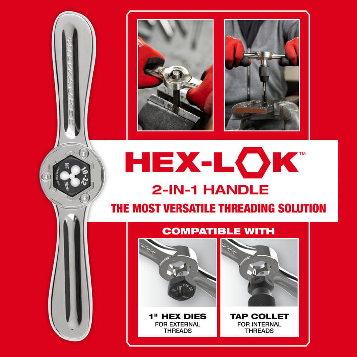 Milwaukee Metric Tap & Die Set with HEX-LOK 2-in-1 Handle 15 Pieces, large image number 3