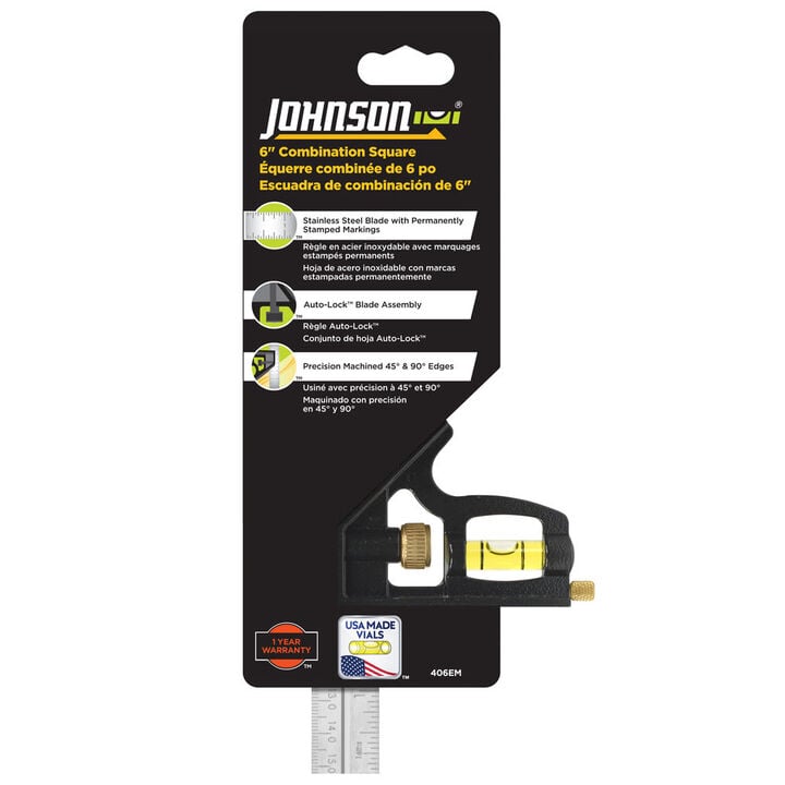 Johnson Level 6 In. Combination Square Metal Head Inch/Metric, large image number 2