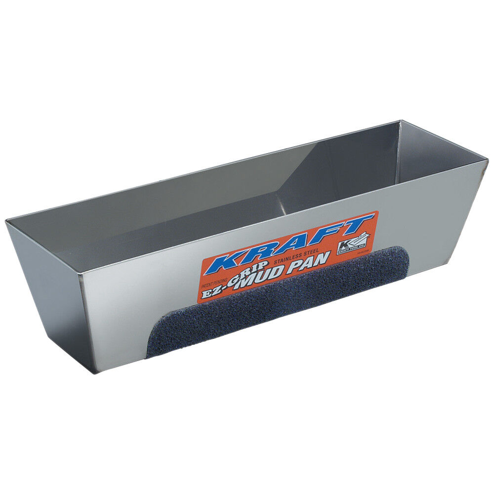 Kraft Tool Co 14 Inch EZ-Grip Stainless Steel Mud Pan, large image number 1