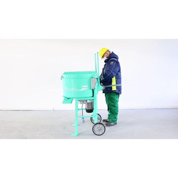 IMER 110V 4 Cu-Ft Mix 120 Plus Portable Vertical Shaft Paddle Mixer with Open Grate, large image number 6