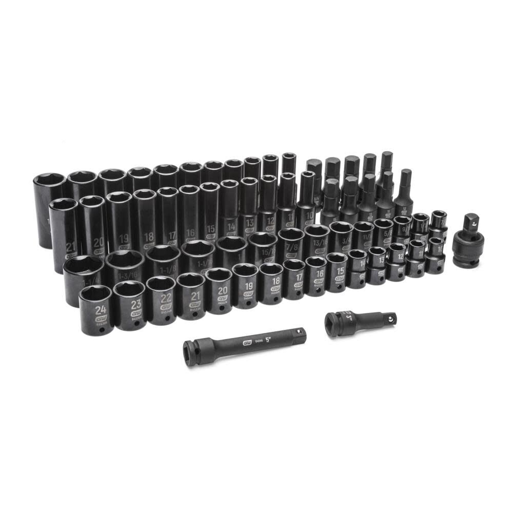GEARWRENCH Promotional 65 Piece 1/2 Inch Drive Standard/Deep SAE/Metric Master Impact Socket Set, large image number 1