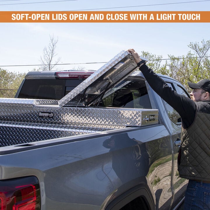 Buyers Products Company 18x20x71 Inch Diamond Tread Aluminum Gull Wing Truck Box, large image number 7