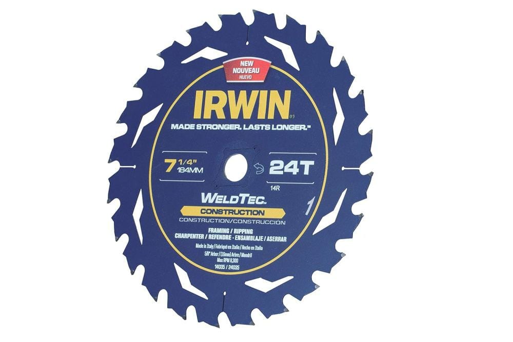 Irwin 7-1/4 Inch 24T Steel Circular Saw Blade, large image number 2