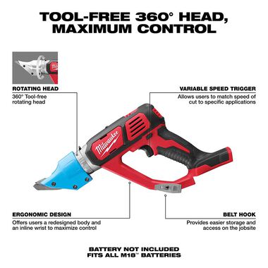 Milwaukee M18 Cordless 14 Gauge Double Cut Shear (Bare Tool), large image number 1