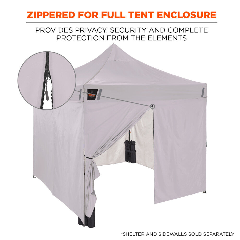 Ergodyne 10 Ft Pop-Up Tent Zipper Door Sidewall White, large image number 2