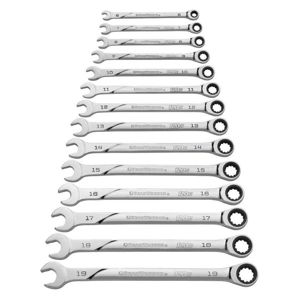 GEARWRENCH 120XP Universal Spline XL Ratcheting Combination Metric Wrench Set 14 Pieces, large image number 1