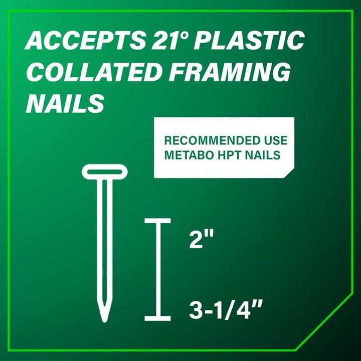 Metabo HPT 3 1/4in Framing Nailer Plastic Collated, large image number 10
