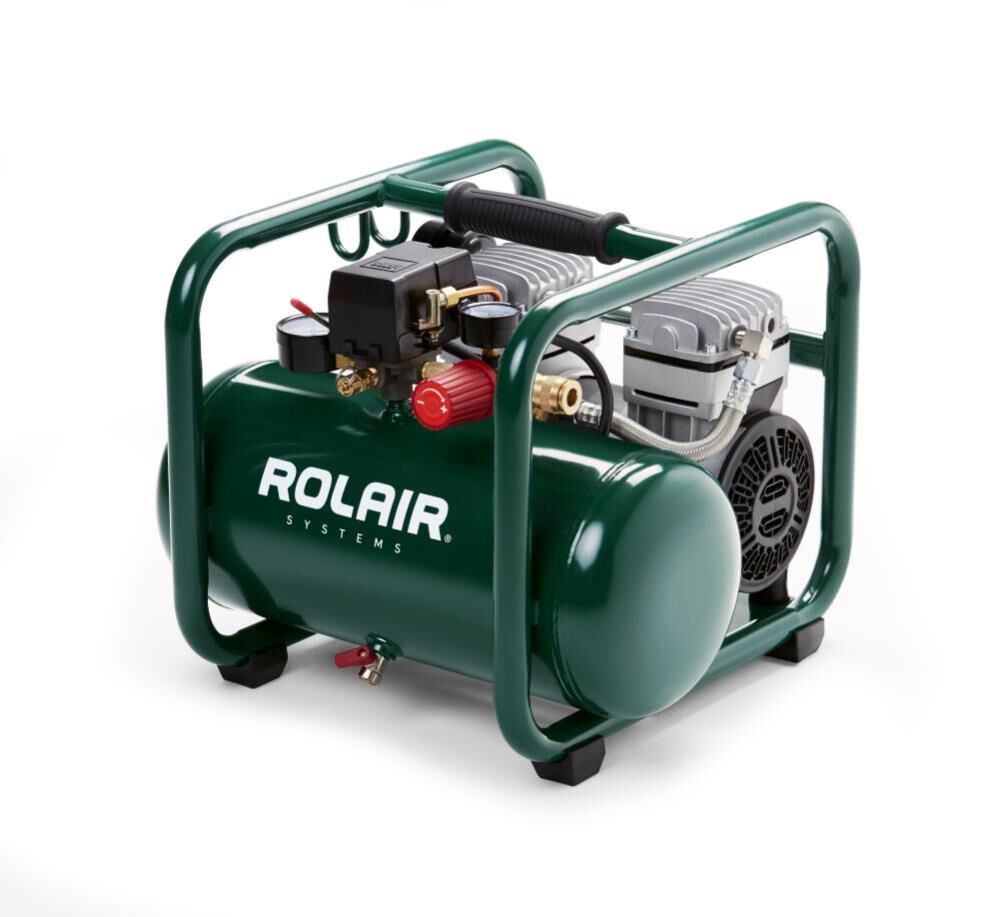 Rolair 1 HP Ultra Quiet 115V 2.4CFM 90PSI 2.5 Gallon Oil Less