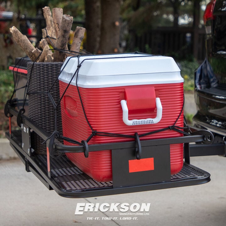 Erickson Mfg Heavy-Duty Folding Steel Hitch Cargo Carrier, 500 lb Capacity 60 Inch x 20 Inch, large image number 9