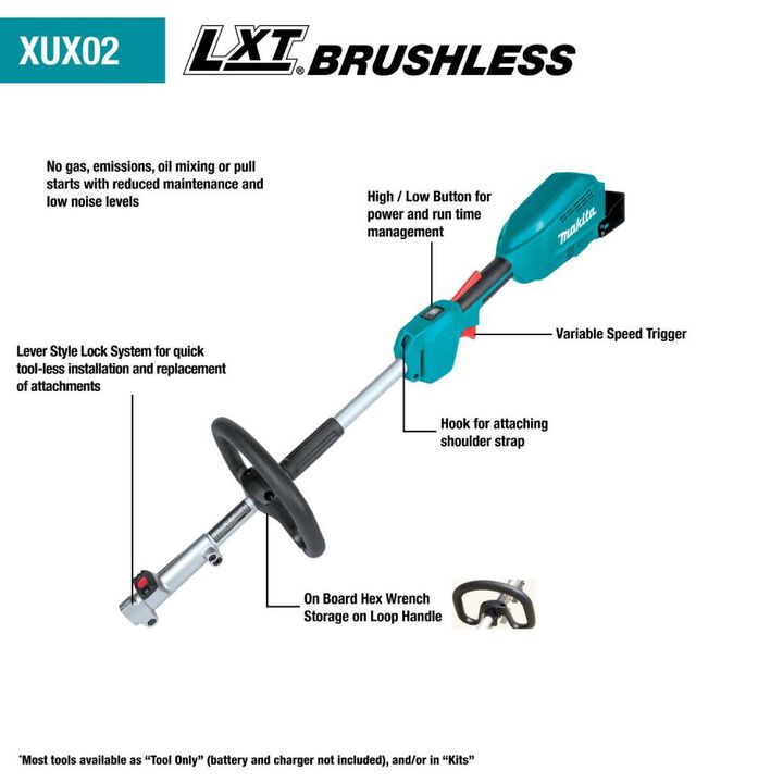 Makita Promotional 18V LXT Couple Shaft Power Head Kit with 13 Inch String Trimmer and Blower Attachments, large image number 19