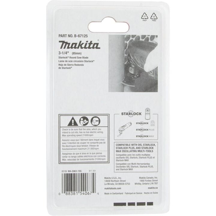 Makita 3-1/4in Starlock Round Saw Blade (BiM-TiN) 18TPI, large image number 4